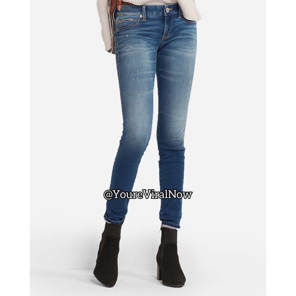 Low Rise Medium Wash Jean Leggings